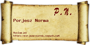 Porjesz Norma névjegykártya